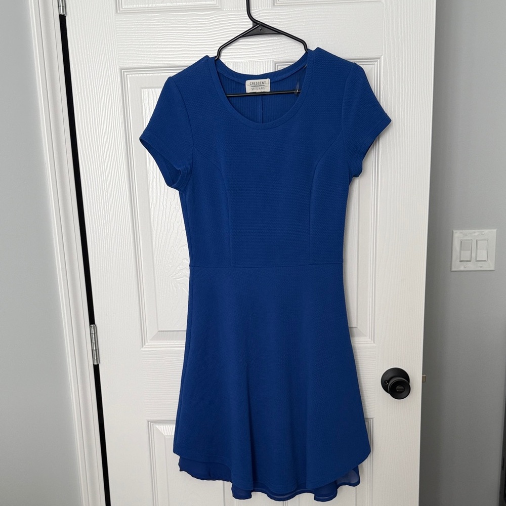 Crescent Royal Blue Mini Dress